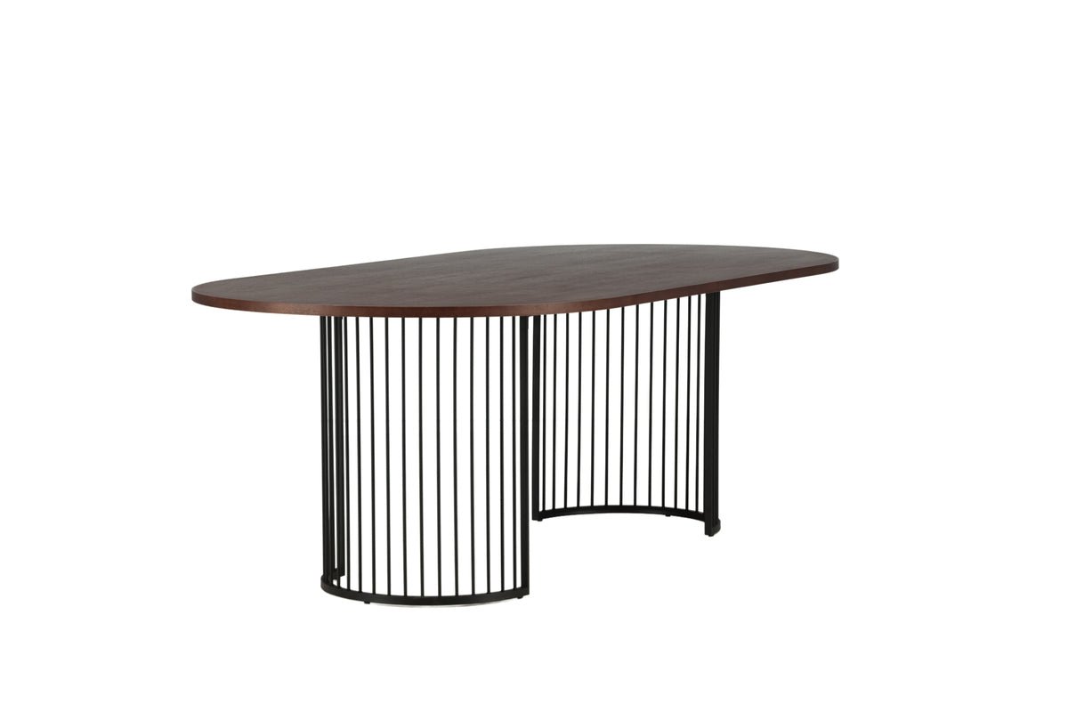 Manolo dining table - oval dining table with Black tabletop and walnut