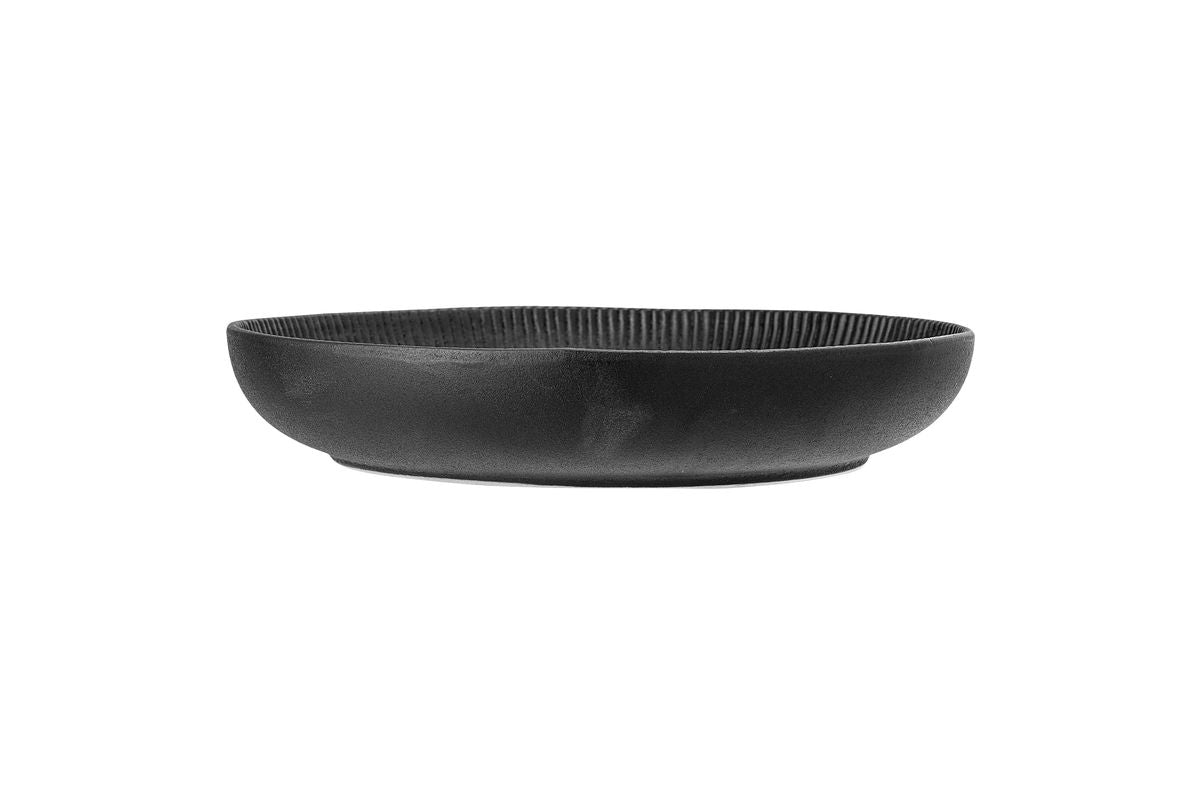 Bowl Aven – black stoneware with shimmering glaze
