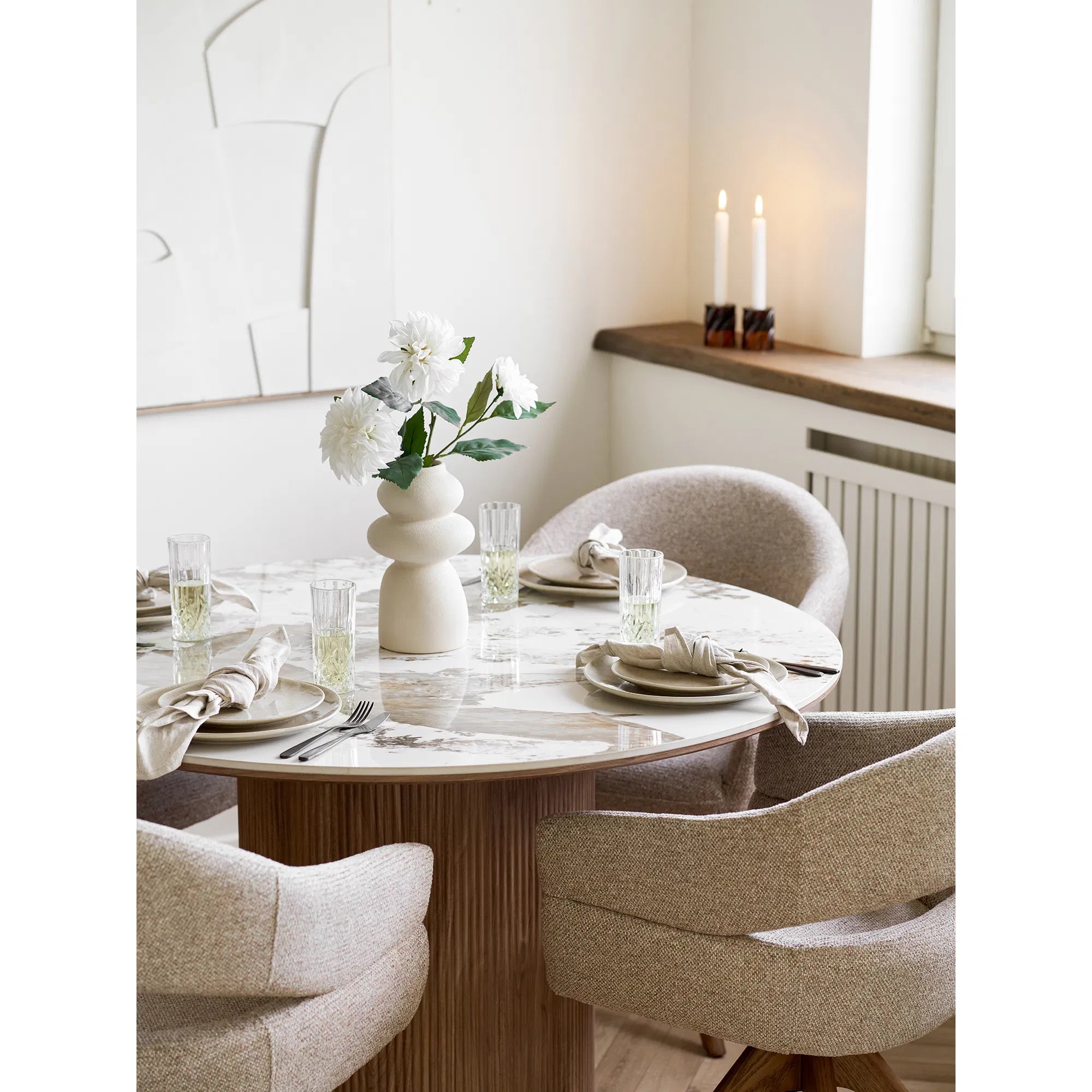 Haviona Plate – made of stoneware in beige (set of 4)