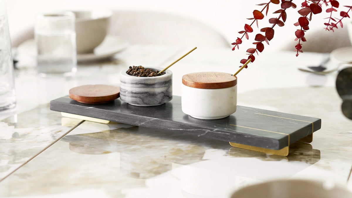 Tray Tiffany - made of marble with brass details