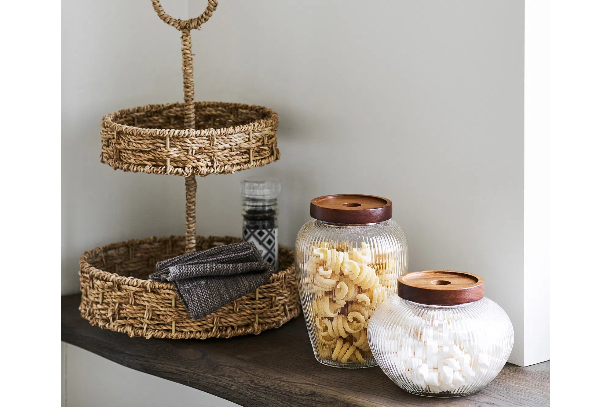 Storage Jar Elvaria - made of glass with lid (set of 2)