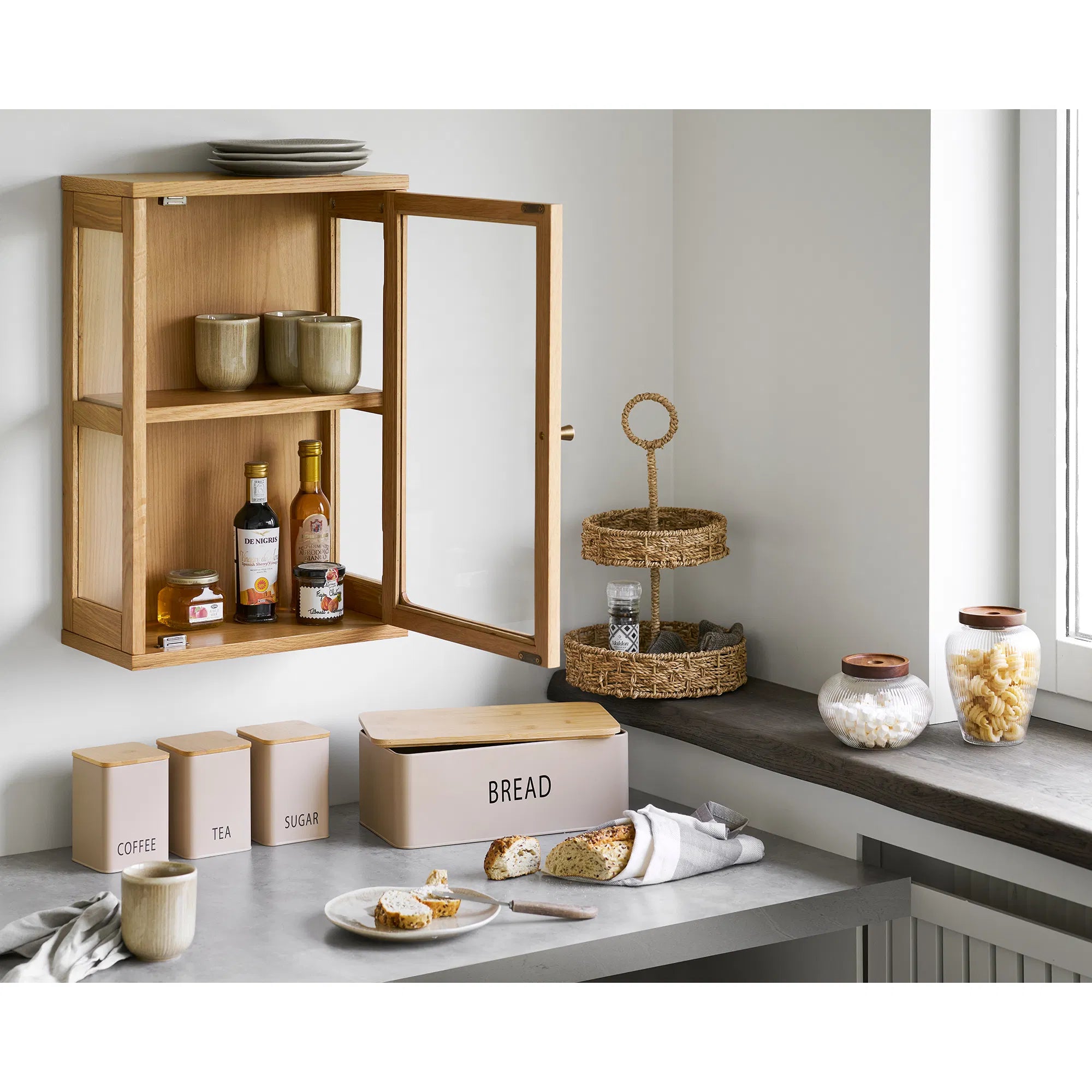 Storage Jar Elvaria - made of glass with lid (set of 2)