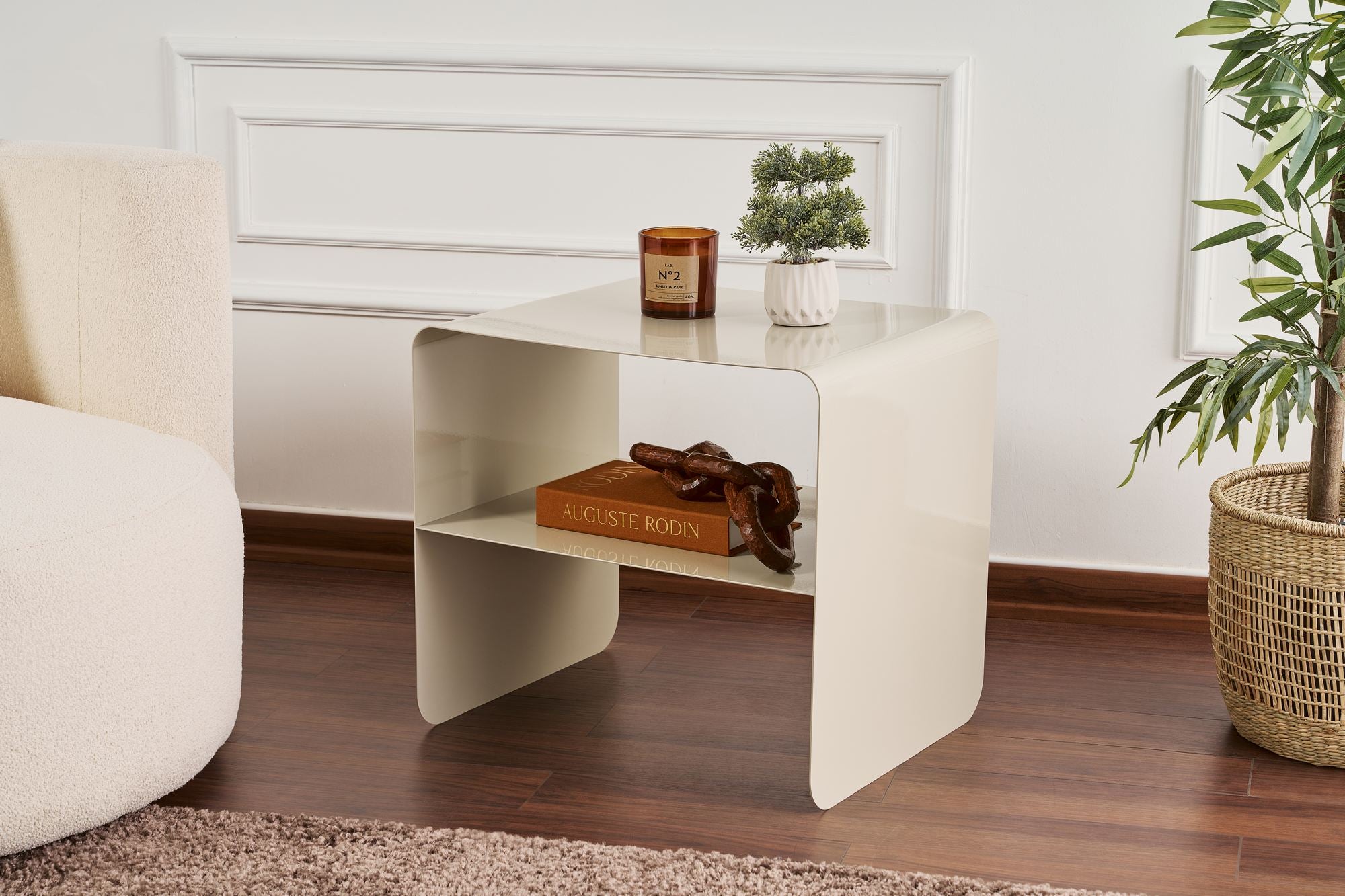 Coffee Table Nivaro – Made of Metal in Black or Taupe