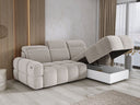 Designer corner sofa Arosa with electric sleeping function in bouclé