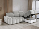 Designer corner sofa Arosa with electric sleeping function in bouclé
