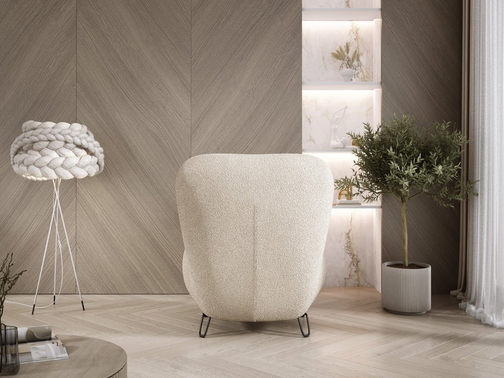 Designer armchair Tokyo in bouclé
