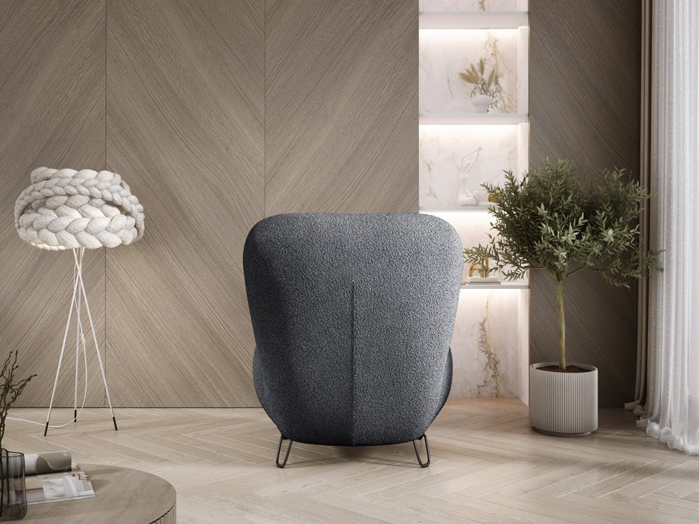 Designer armchair Tokyo in bouclé