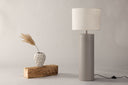 Stehlampe Ravo – Zylindrisches Design in Hellgrau (Höhe 100 cm)