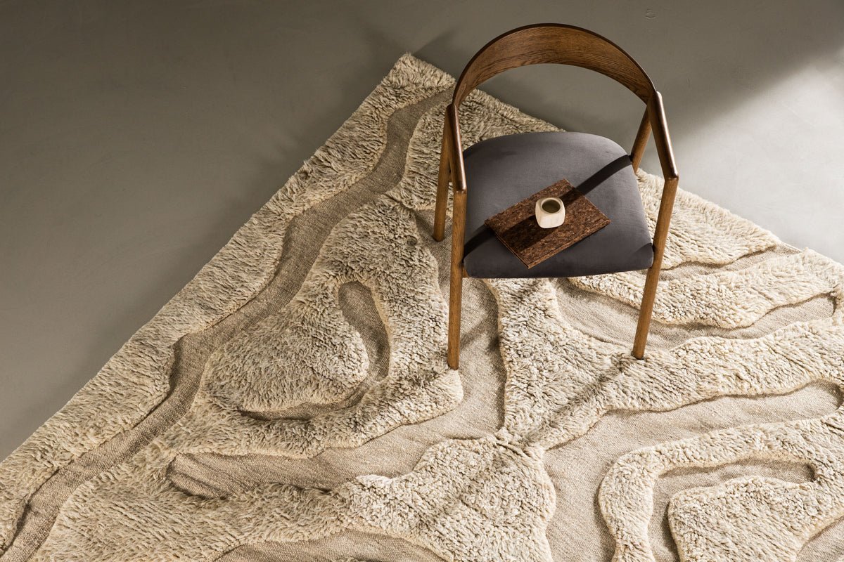 Rug Dimi – handwoven in Beige from wool