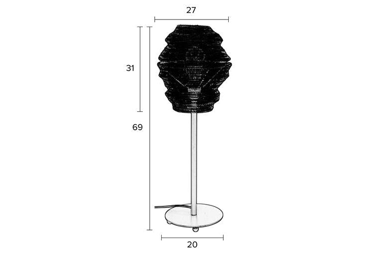 Table lamp Lena – made of metal in Black