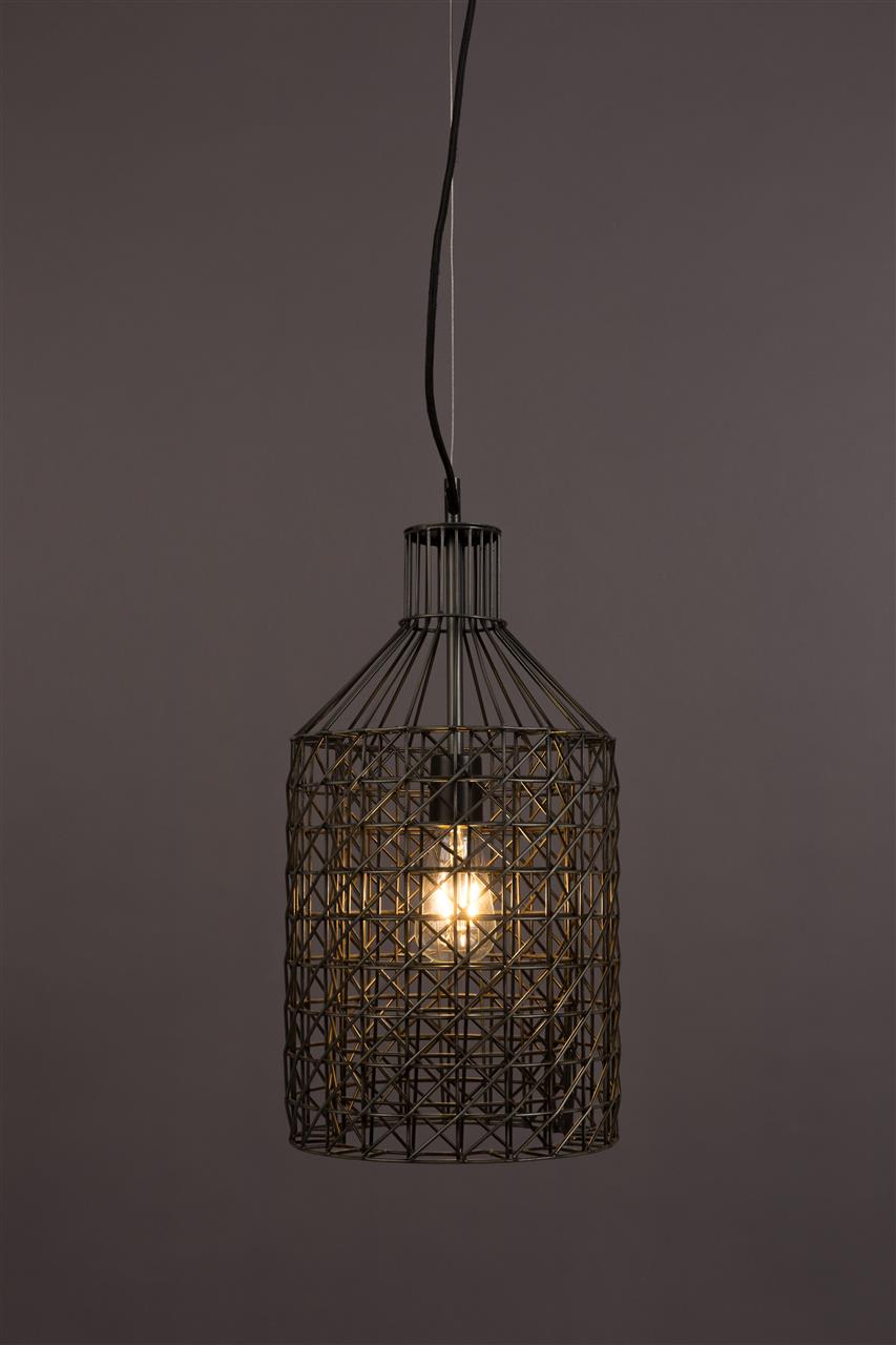Pendant lamp Belivo High – made of iron in silver