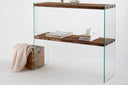 Designer Kommode Kirano - Glasgestell mit Kiefernholz