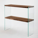 Designer Kommode Kirano - Glasgestell mit Kiefernholz