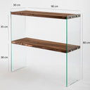 Designer Kommode Kirano - Glasgestell mit Kiefernholz