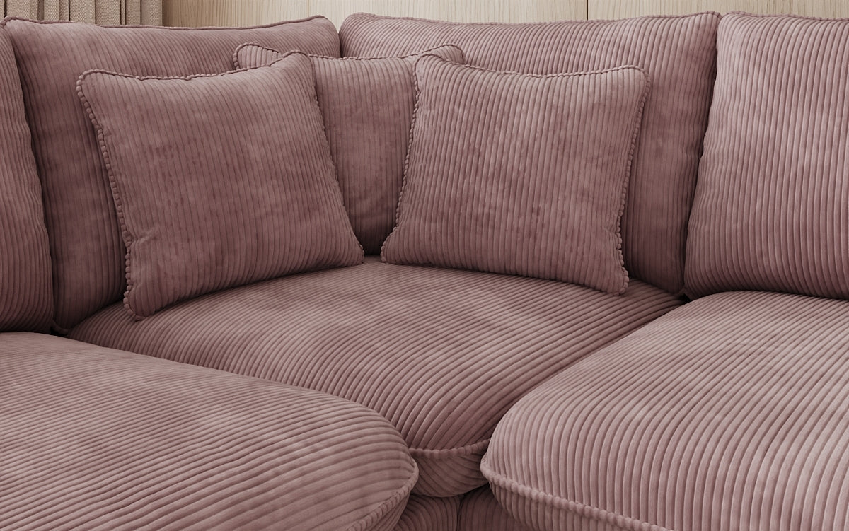 Designer Ecksofa Laguna mit Metallfüße in Cord