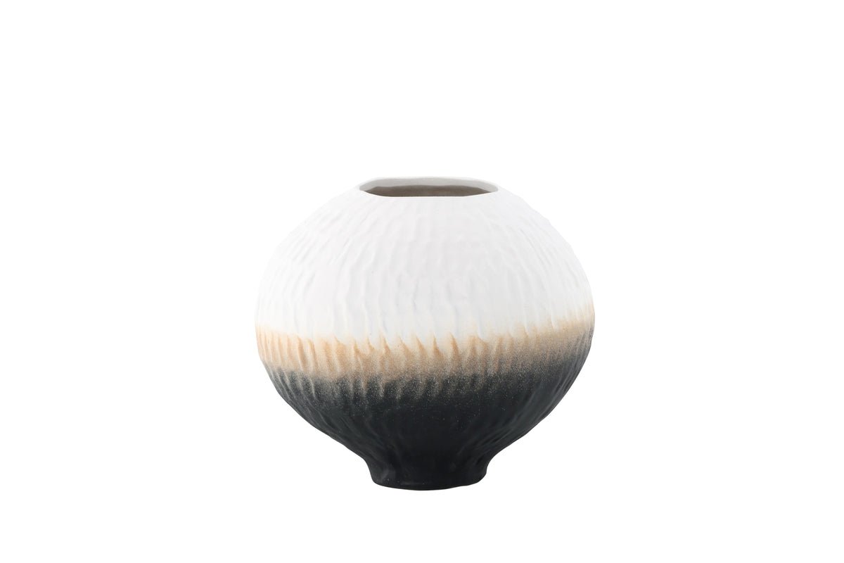 Vase „Aurea“ Ø 24 cm – Beige mit Farbverlauf