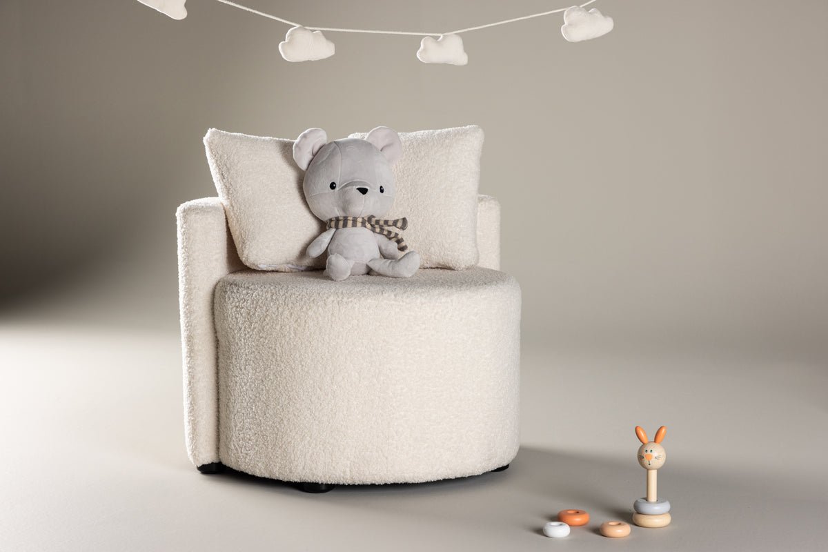 Children's Armchair Lunno – Cozy Teddy Armchair in White