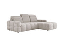 Designer corner sofa Arosa with electric sleeping function in bouclé