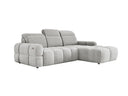 Designer corner sofa Arosa with electric sleeping function in bouclé
