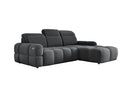 Designer corner sofa Arosa with electric sleeping function in bouclé