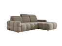 Designer corner sofa Arosa with electric sleeping function in bouclé