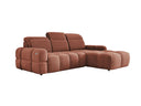 Designer corner sofa Arosa with electric sleeping function in bouclé