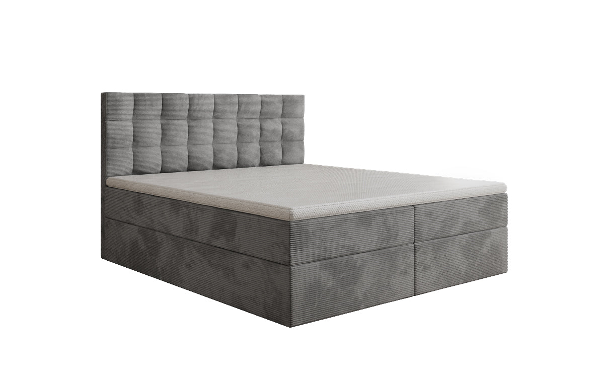 Como box spring bed in corduroy with storage
