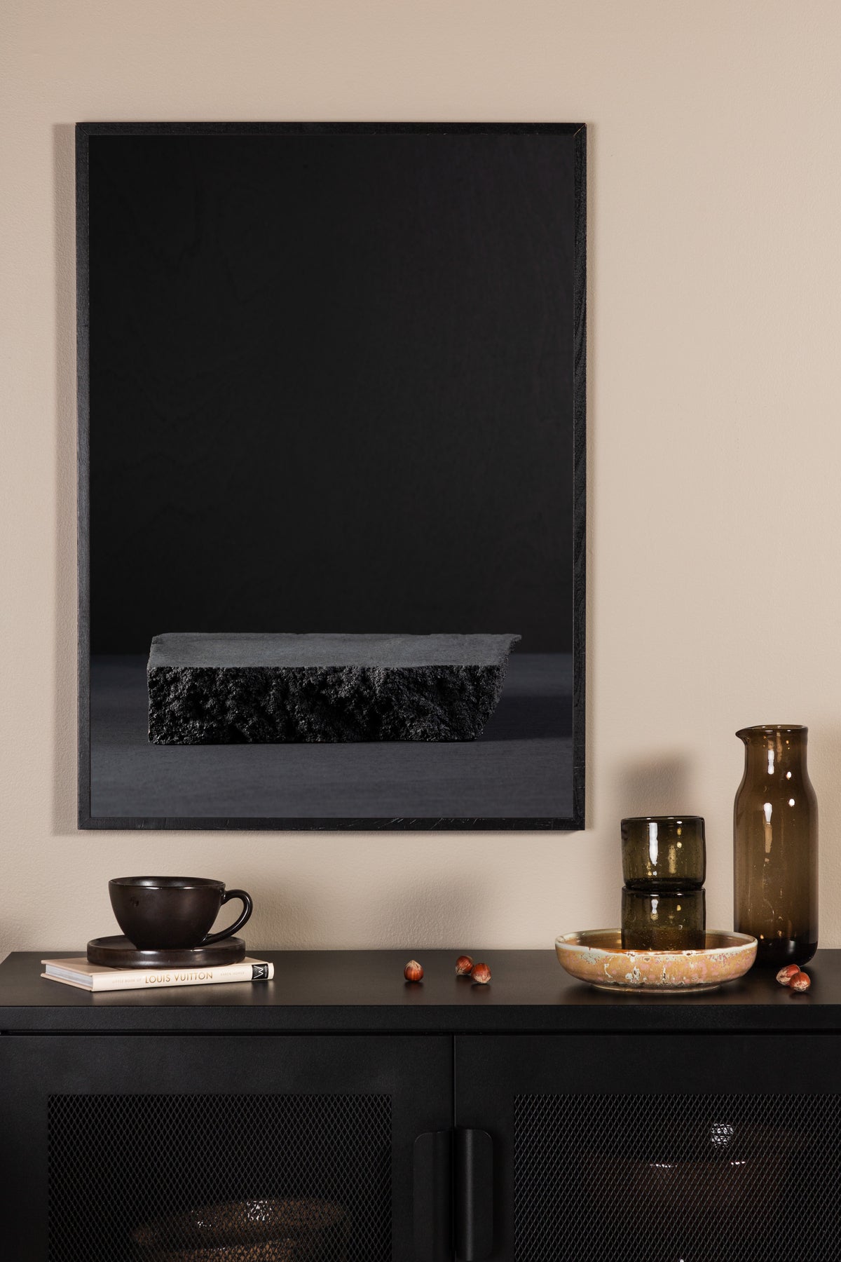 Black poster made of high-quality paper