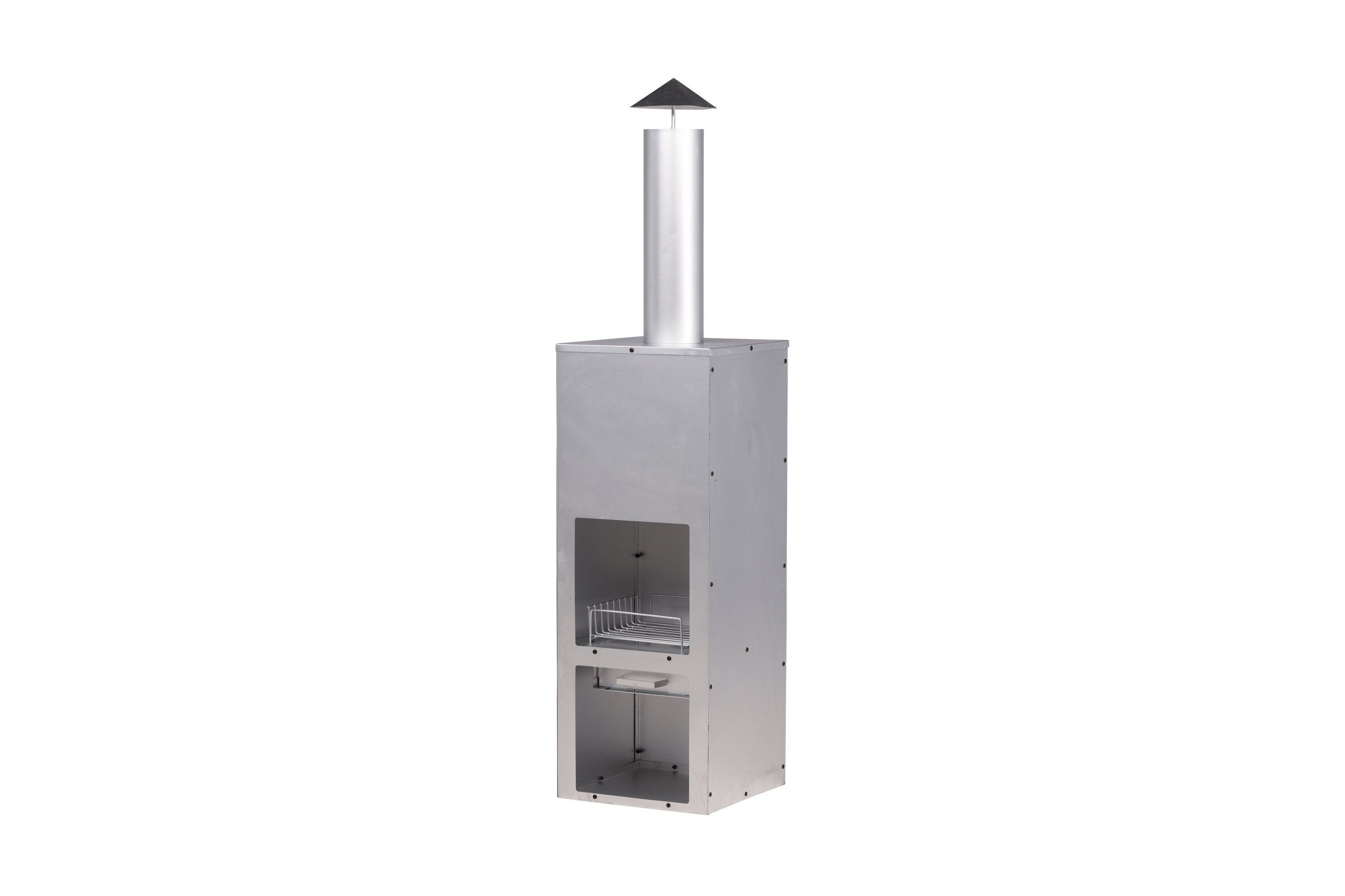 Terrace Fireplace Lio - made of silver-colored steel
