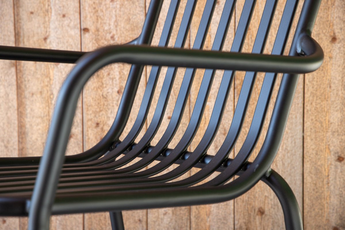 2er Set - Gartenstuhl Amy aus Aluminium in Schwarz, Beige