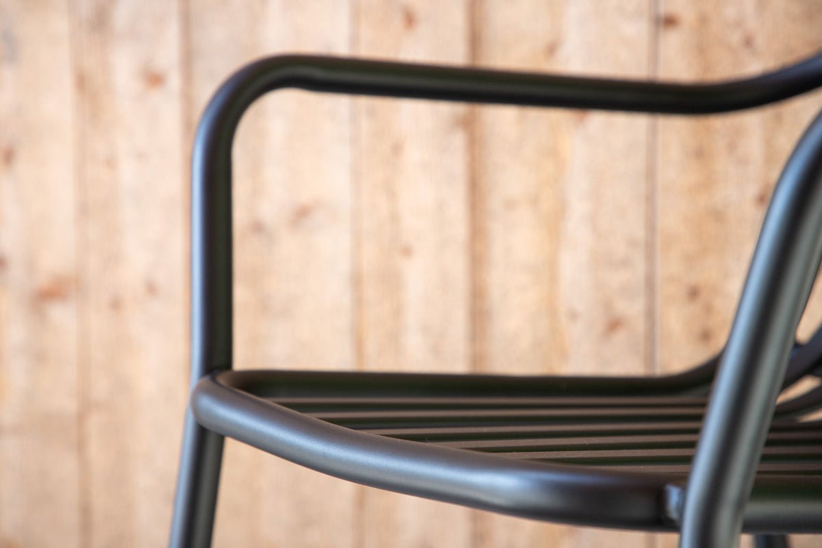 2er Set - Gartenstuhl Amy aus Aluminium in Schwarz, Beige