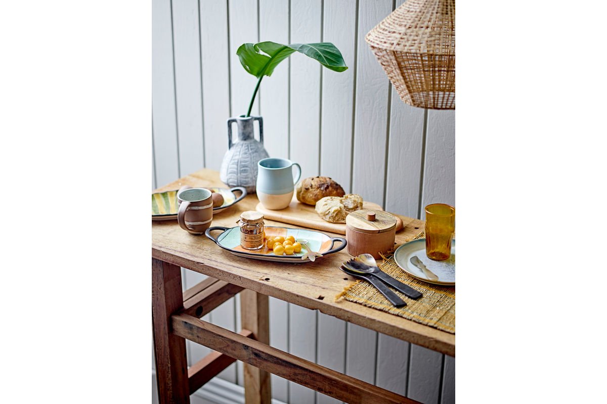 Vase "Gresto" - gray ceramic vase with pattern