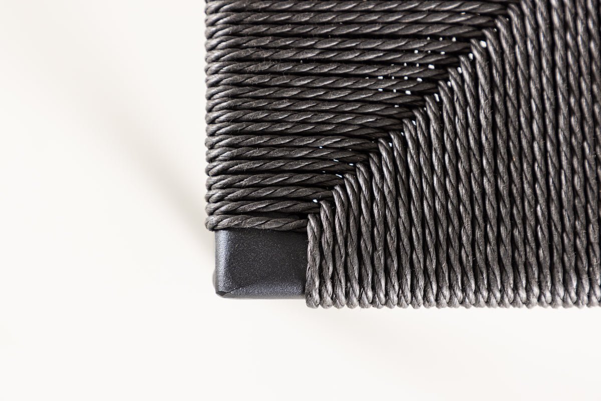 2er Set - Barhocker Simon eine Kombination aus Stahl und Seilgeflecht