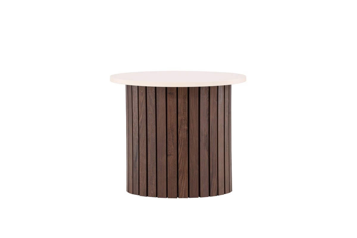 Side table Elvin – Ø52 cm in wood look Beige