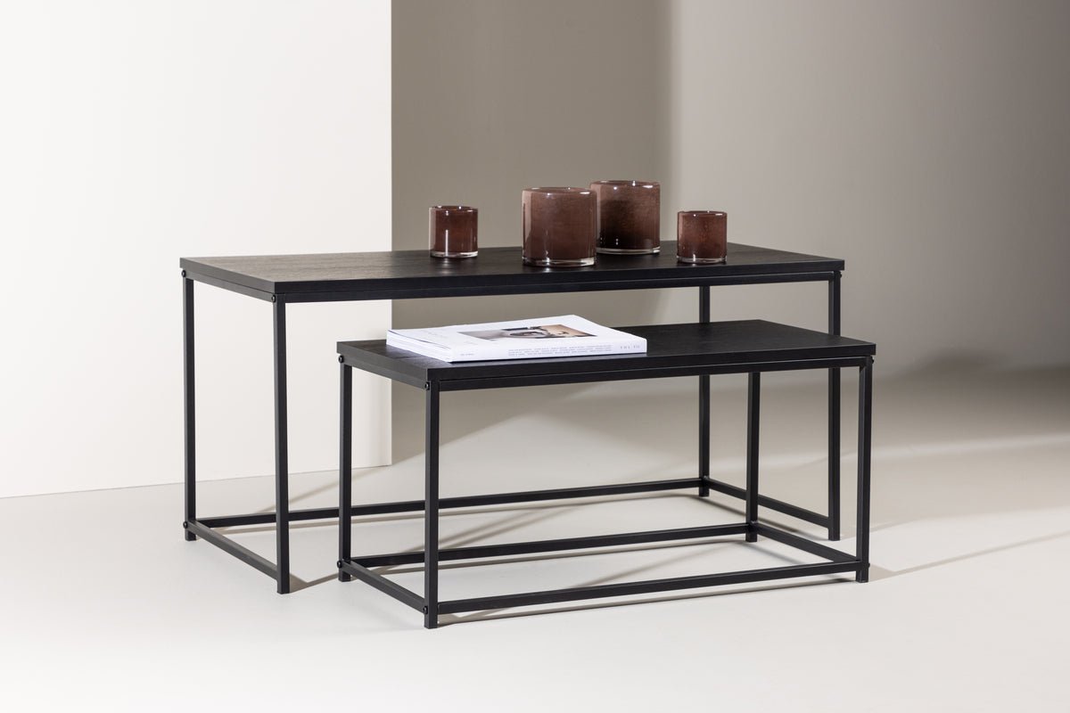 Coffee table Fernando - in wood look with steel frame