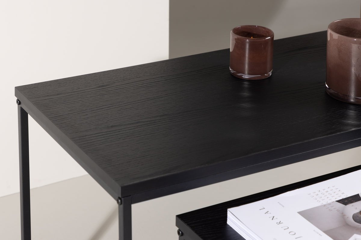 Coffee table Fernando - in wood look with steel frame