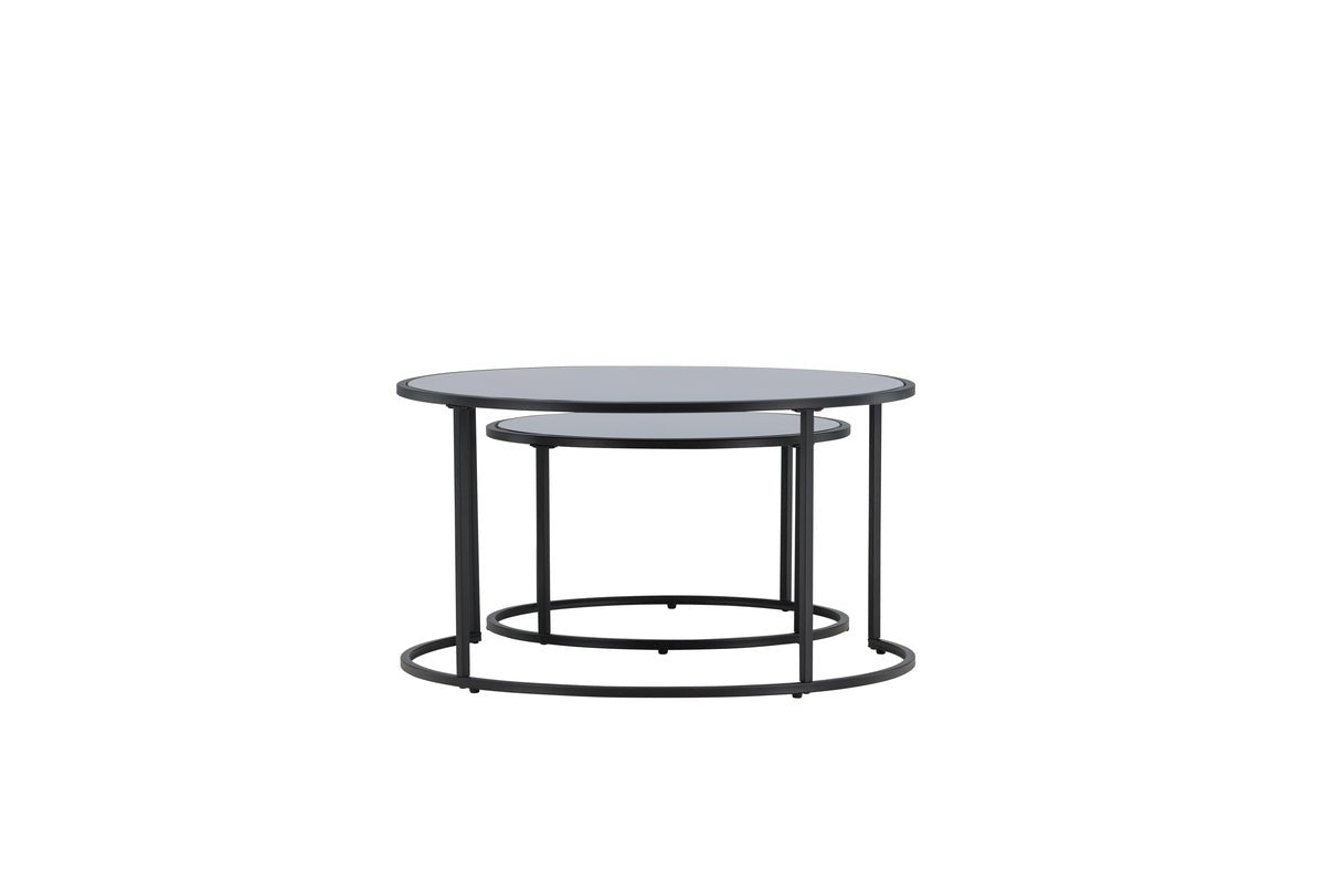 Coffee table Franco - with black glass plates