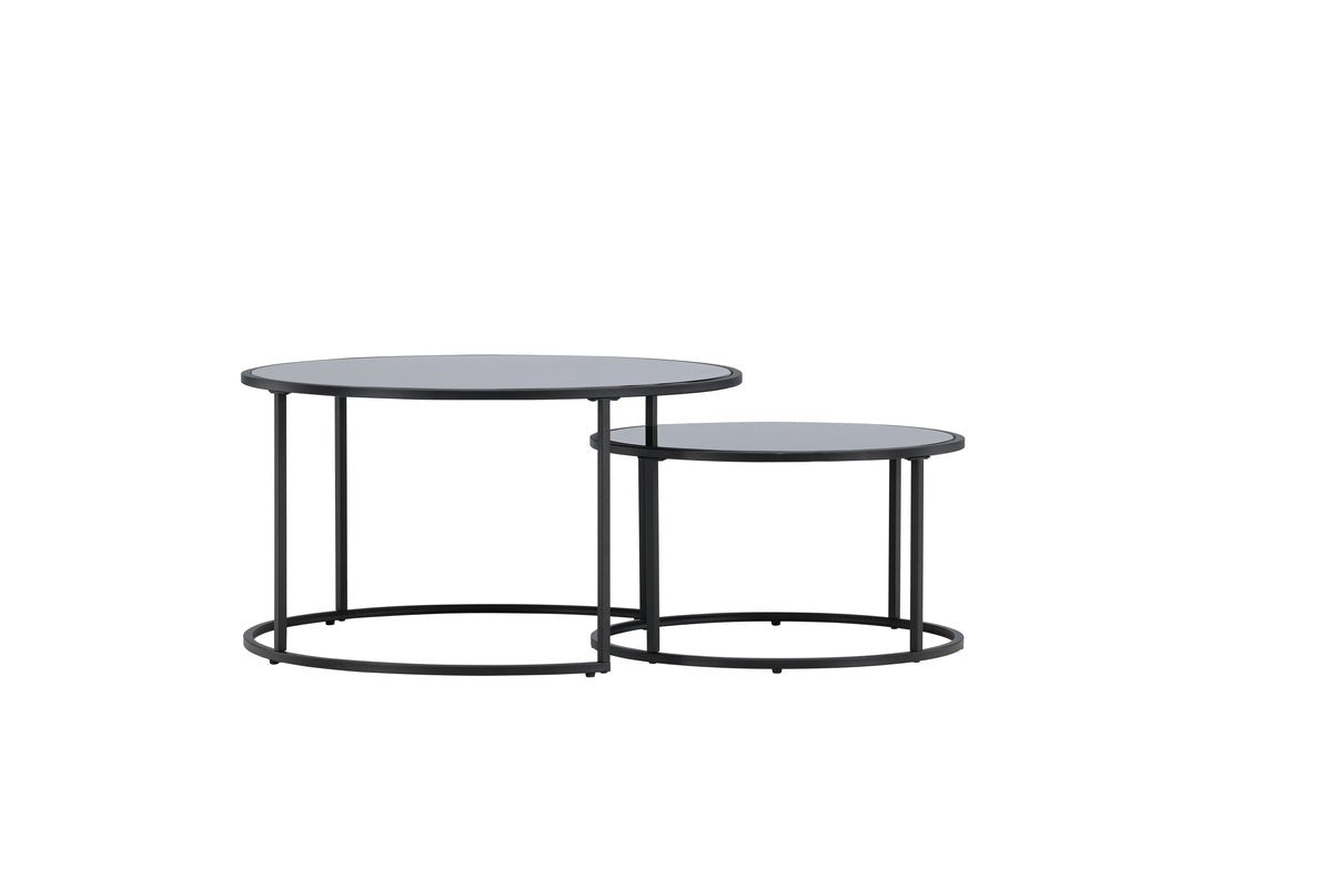 Coffee table Franco - with black glass plates