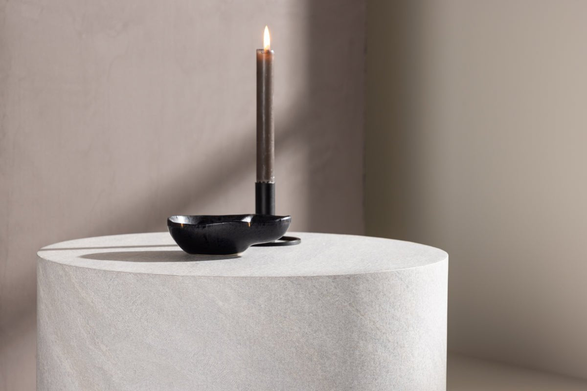 Coffee table/side table Marlo - cylindrical shape in gray