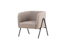 Armchair Rufus - with beige fabric and black lacquered legs