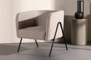Armchair Rufus - with beige fabric and black lacquered legs