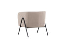 Armchair Rufus - with beige fabric and black lacquered legs