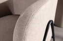 Armchair Rufus - with beige fabric and black lacquered legs