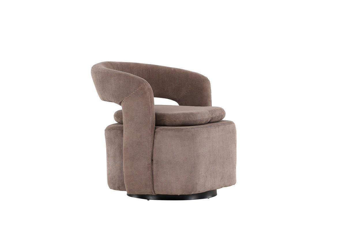 Armchair Velina - with brown polyester Manchester fabric
