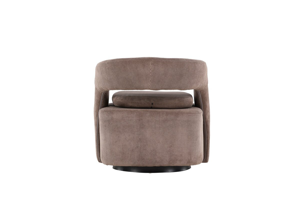 Armchair Velina - with brown polyester Manchester fabric