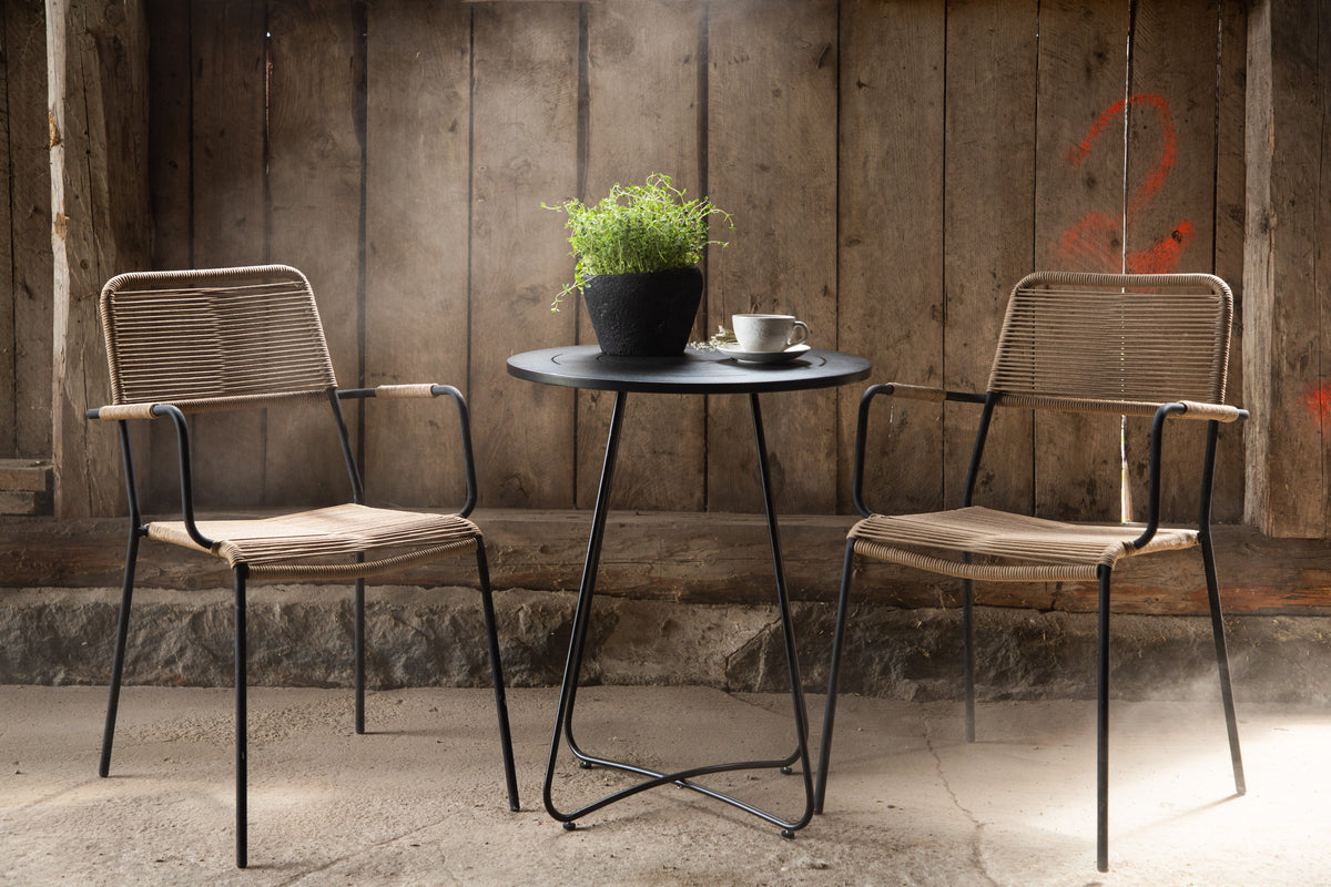 Coffee Table Hanoi - Ø65 with Black Steel Tabletop