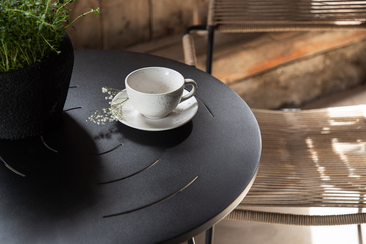 Coffee Table Hanoi - Ø65 with Black Steel Tabletop