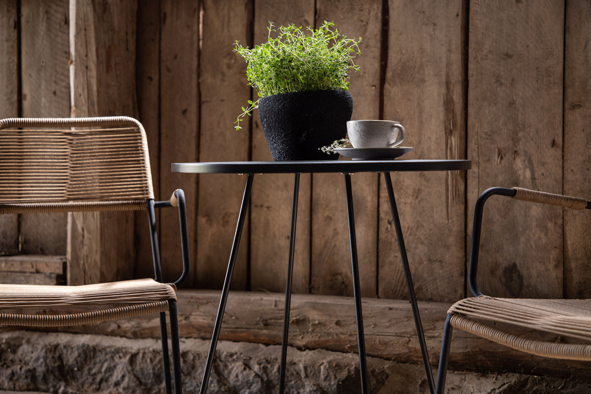 Coffee Table Hanoi - Ø65 with Black Steel Tabletop