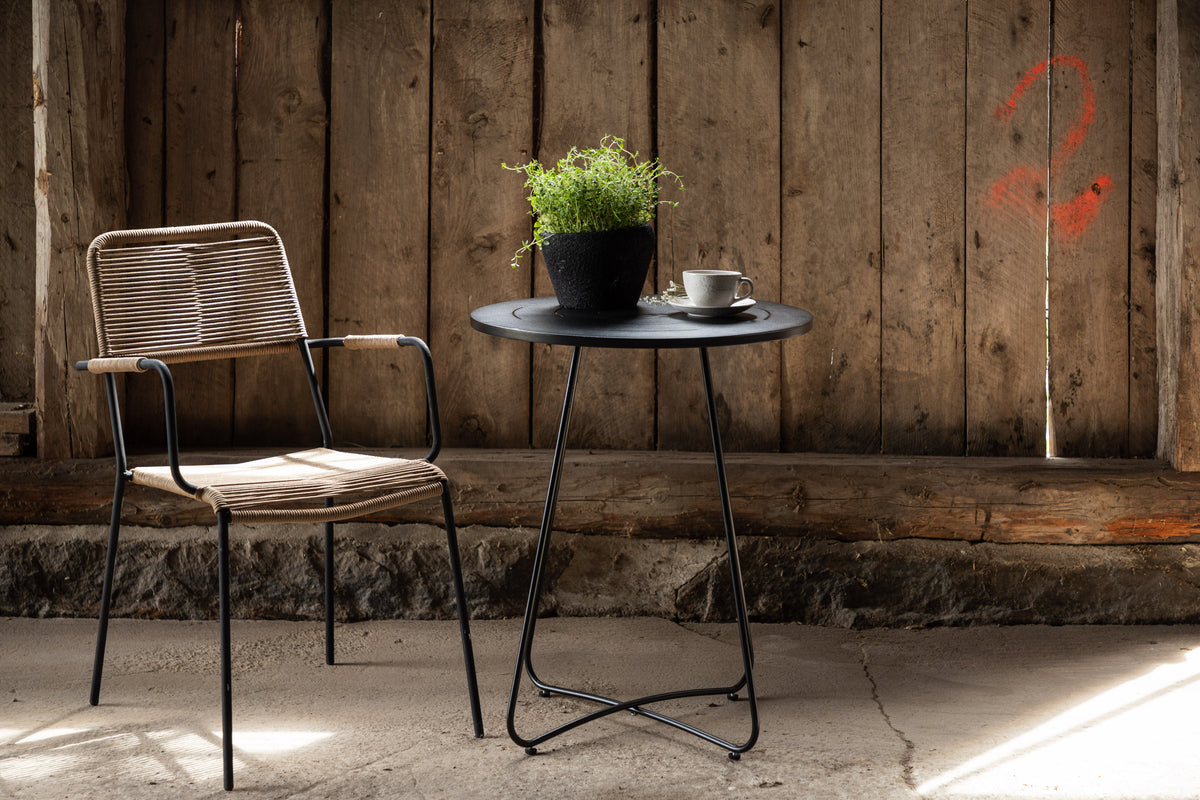 Coffee Table Hanoi - Ø65 with Black Steel Tabletop