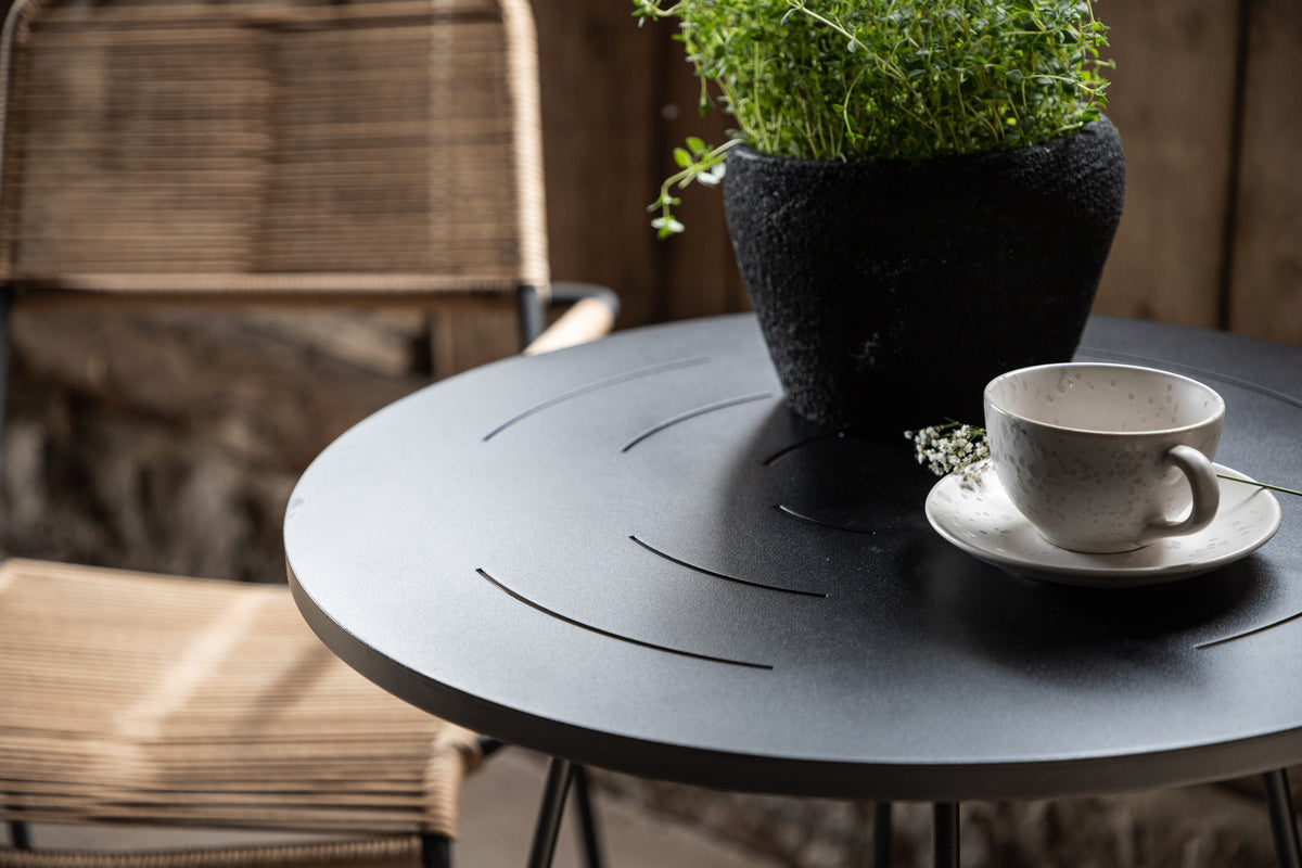 Coffee Table Hanoi - Ø65 with Black Steel Tabletop